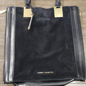 Vice Camuto Black Suede and Leather Handbag